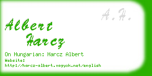 albert harcz business card